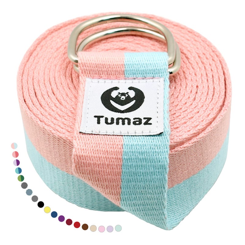 Tumaz Yoga Strap/Stretch Bands [15+ Colors, 6/8/10 Feet Options] with Extra Safe Adjustable D-Ring Buckle, Durable and Comfy Delicate Texture - Best for Daily Stretching, Physical Therapy, Fitness - Image 1